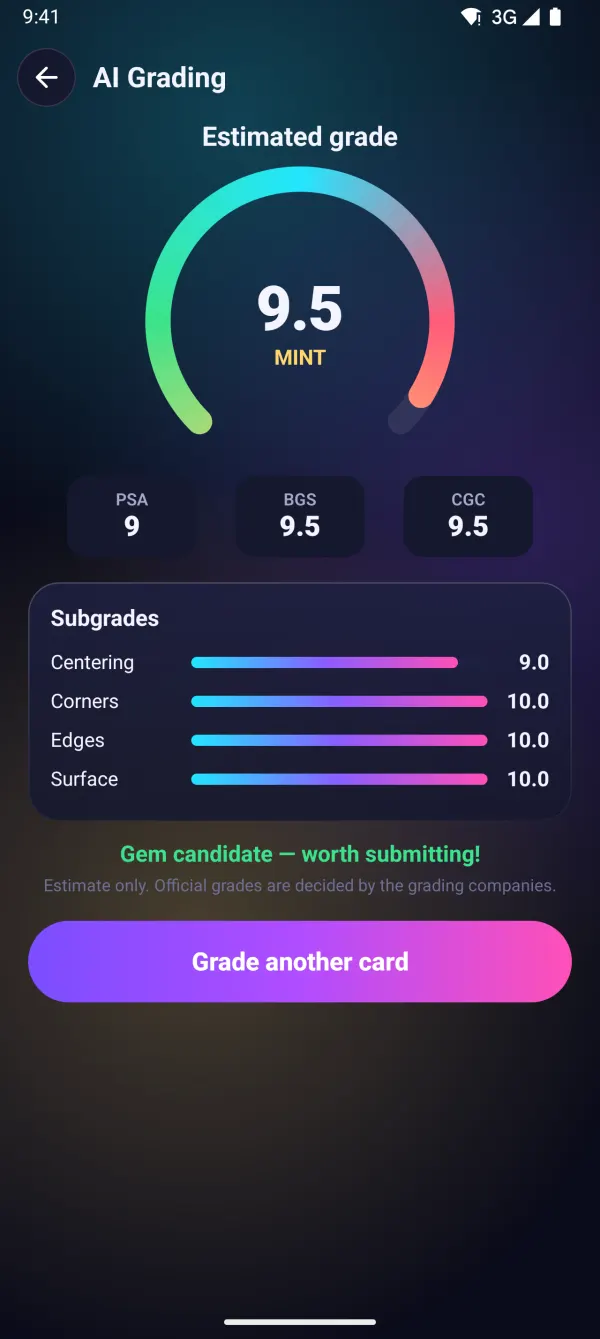AI grading estimate